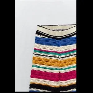 Zara Multicoloured Knit Shorts Zara Pants Jumpsuits Zara